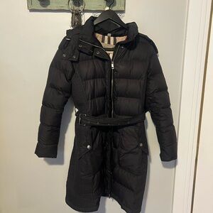 Burberry Brit Black Puffer Coat with Belt